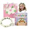 Tickle & Main Personalized Flower Girl Proposal Book & Crown Set - Silk Organza Floral Headband, Ages 1+ - Gift Box - Thank You Flower Girl Gift for Toddler